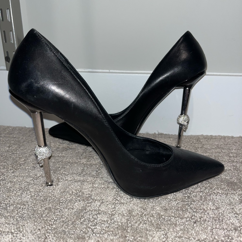 PHILLIPP PLEIN black heels size 37 MADE IN ITALY